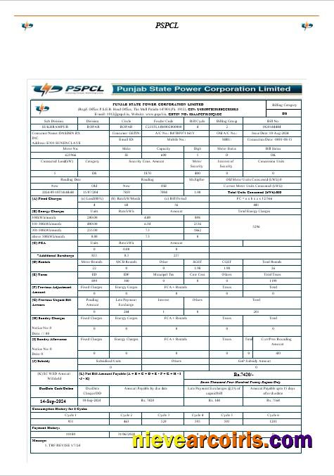 INDIA PSPCL business utility bill-các trang đã xóa